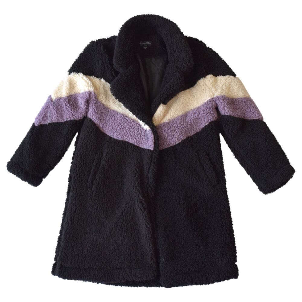 Love Tree Sherpa Colorblock Long Coat – Small